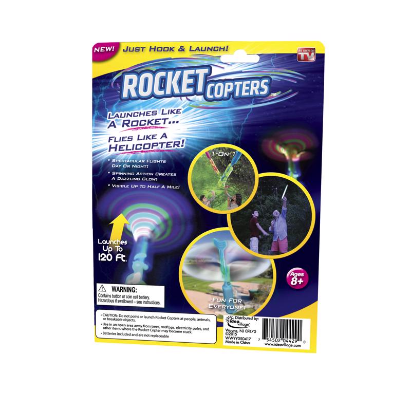 Rocket Copters LED Helicopters Launching Toy Assorted