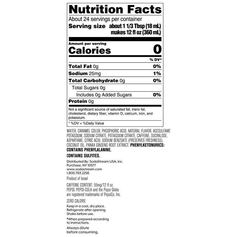 SodaStream Zero Sugar Pepsi Soda Mix 440 ml