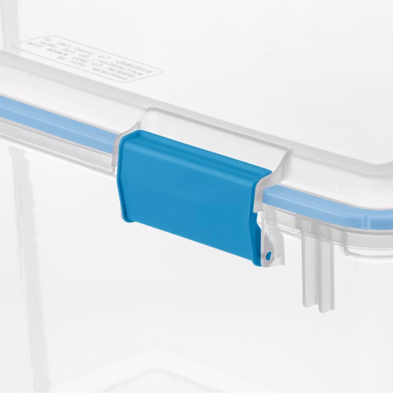 Sterilite 80 qt Blue/Clear Latch Storage Box 15-1/4 in. H X 18 in. W X 24 in. D Stackable