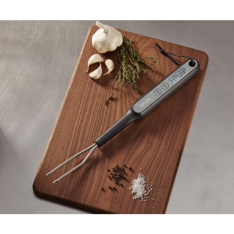Taylor Black/Silver Plastic/Stainless Steel Digital Fork Thermometer