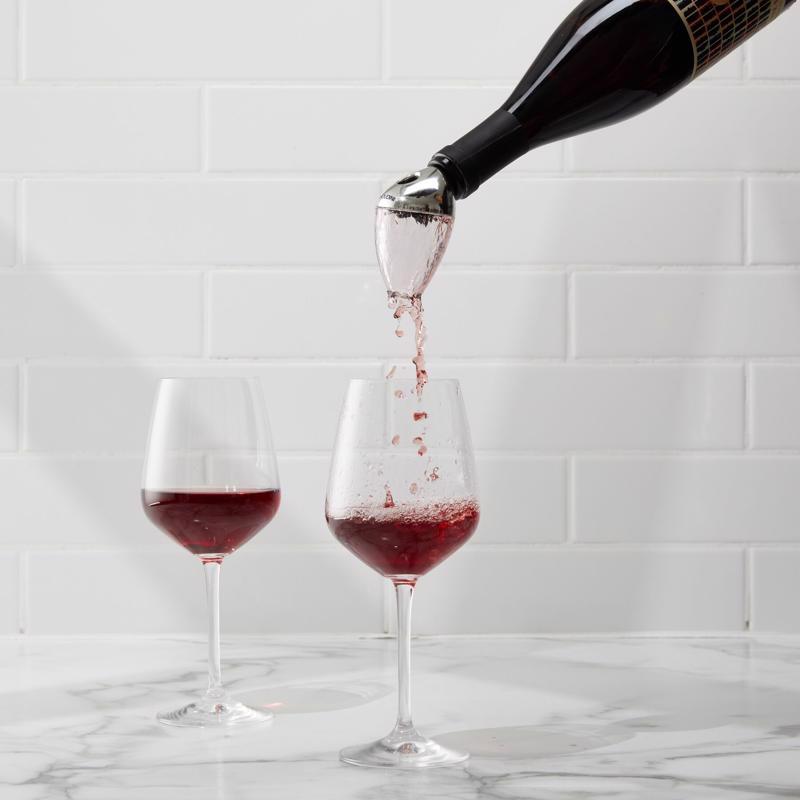 Houdini Deluxe 16 oz Silver Chrome Aerating Wine Pourer