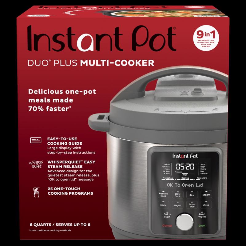 Instant Duo Plus Aluminum/Stainless Steel Digital Pressure Cooker 8 qt Black/Silver