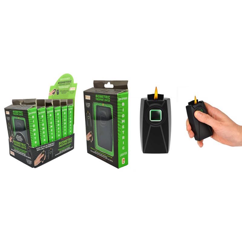 GEI Black Biometric Fingerprint Pocket Lighter