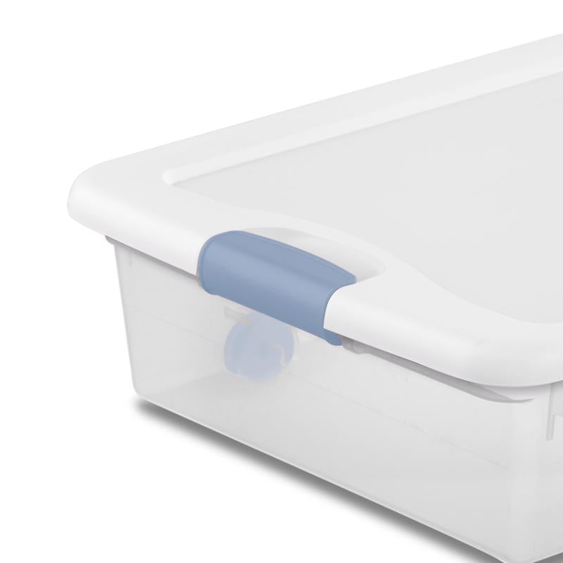 Sterilite 56 qt Clear/White Latch Storage Box 7 in. H X 33-7/8 in. W X 18-3/4 in. D Stackable