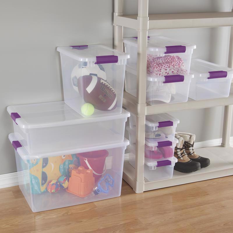 Sterilite 66 qt Clear Latch Storage Box 13.25 in. H X 16.375 in. W X 23.625 in. D Stackable