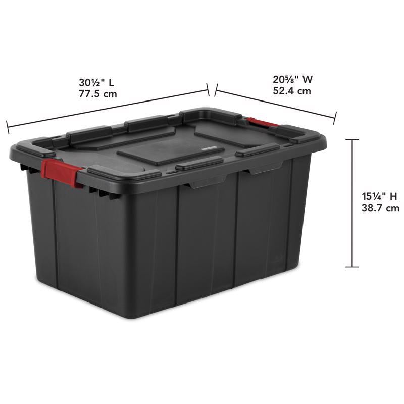 Sterilite 27 gal Black Storage Tote 15.25 in. H X 20.625 in. W X 30.5 in. D Stackable