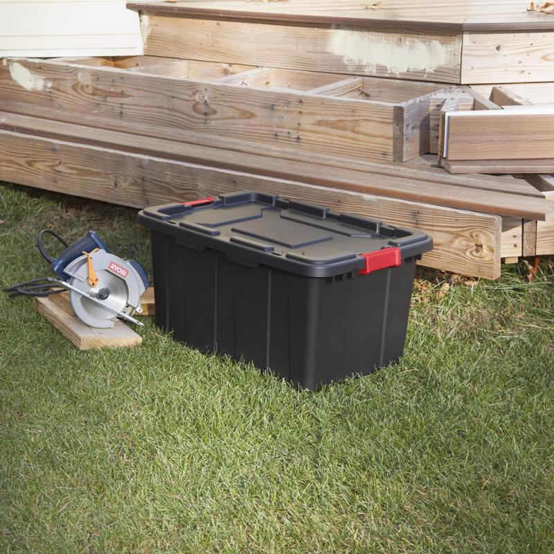 Sterilite 27 gal Black Storage Tote 15.25 in. H X 20.625 in. W X 30.5 in. D Stackable