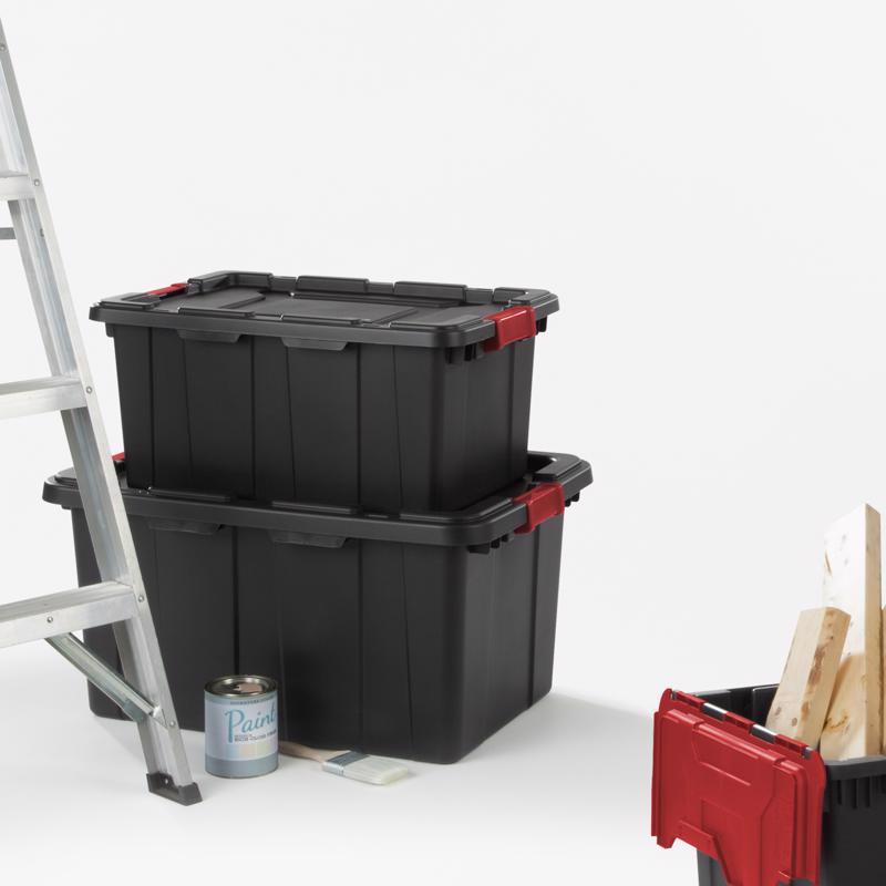 Sterilite 27 gal Black Storage Tote 15.25 in. H X 20.625 in. W X 30.5 in. D Stackable