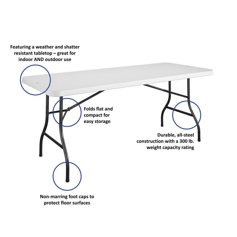 Cosco 29.6 in. W X 72 in. L Rectangular Table