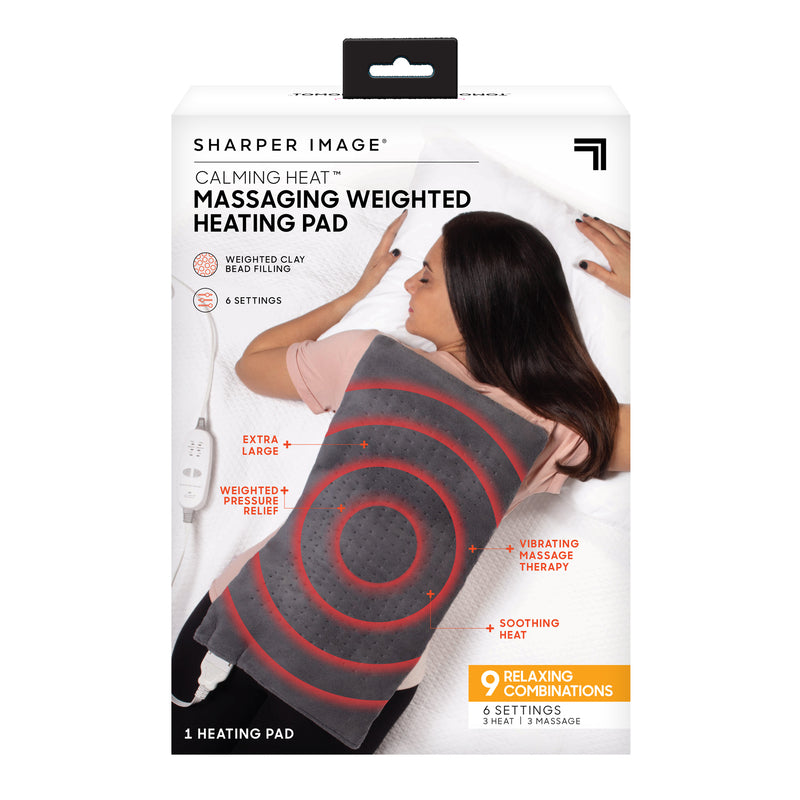 Sharper Image Calming Heat Massaging Heating Pad