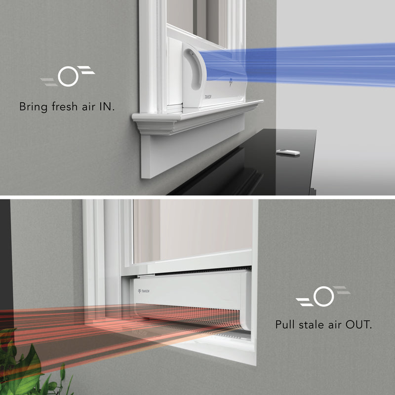 Vornado Transom 7.16 in. H 4 speed Electronically Reversible Window Fan Remote Control