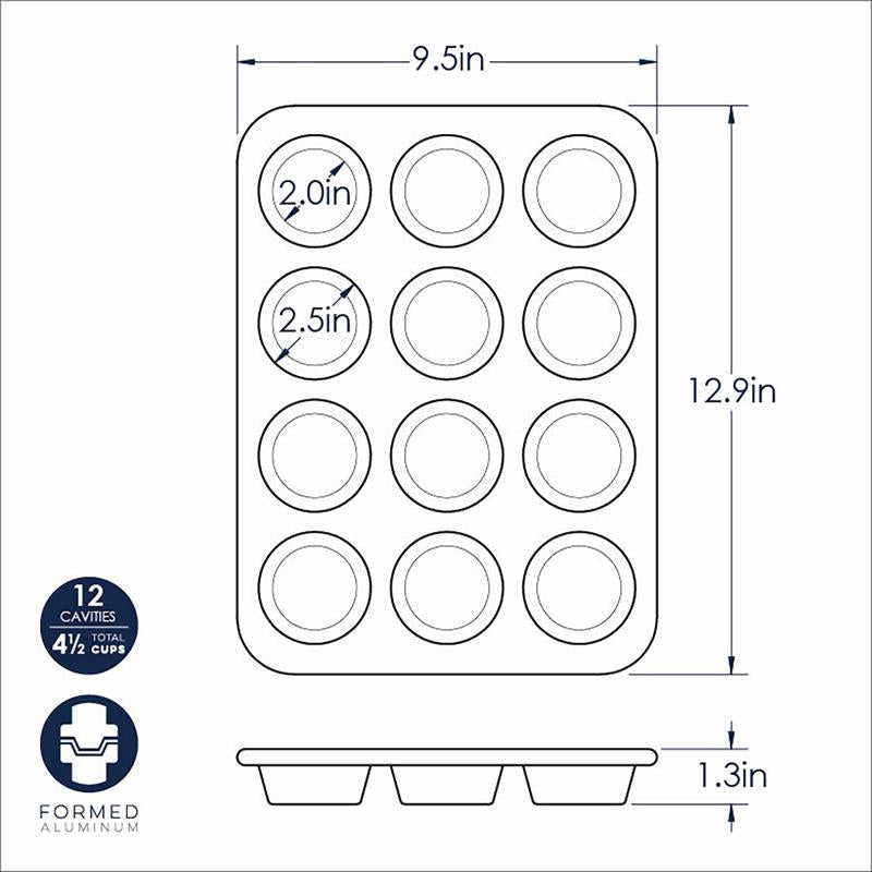 Nordic Ware Naturals 9.5 in. W X 12.9 in. L Muffin Pan Silver