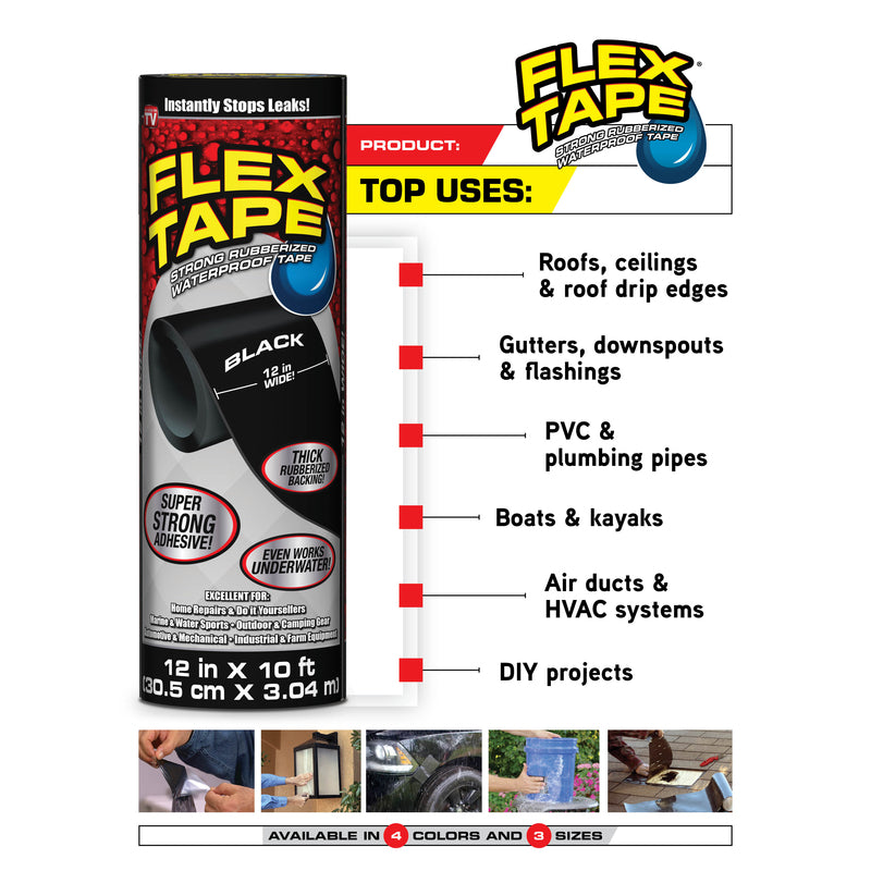 Flex Seal Family of Products Flex Tape MAX 8 in. W X 25 ft. L White Waterproof Repair Tape