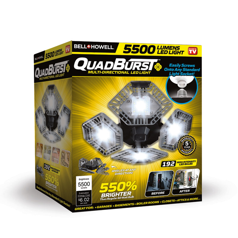 Bell & Howell Quad Burst Square E26 (Medium) LED Bulb White 300 Watt Equivalence