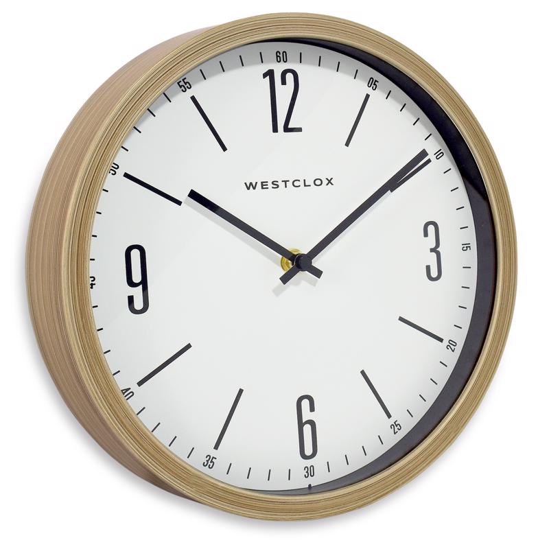 Westclox 10 in. L X 10 in. W Indoor Contemporary Analog Wall Clock Glass/Plastic Beige