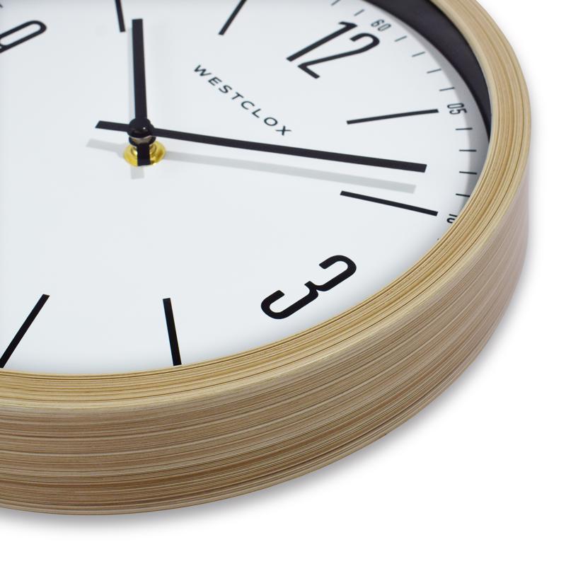 Westclox 10 in. L X 10 in. W Indoor Contemporary Analog Wall Clock Glass/Plastic Beige