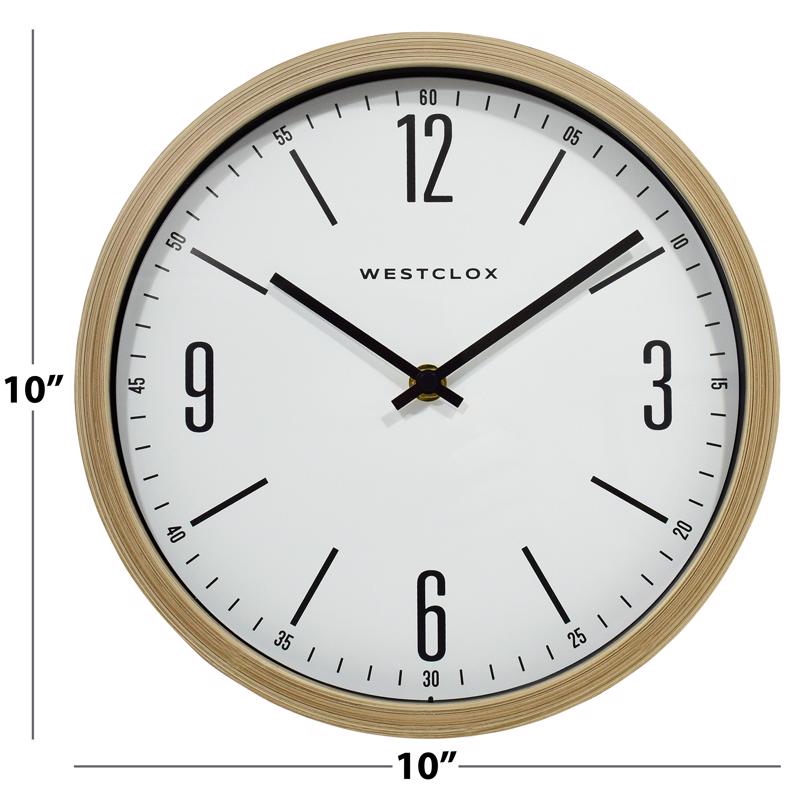 Westclox 10 in. L X 10 in. W Indoor Contemporary Analog Wall Clock Glass/Plastic Beige