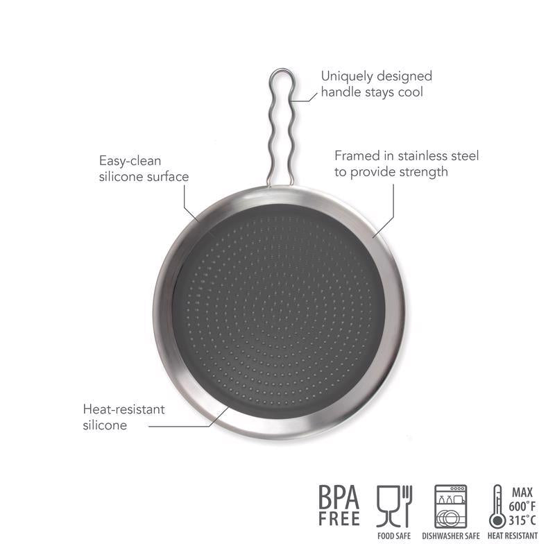 Tovolo Black/Silver Silicone/Stainless Steel Splatter Screen