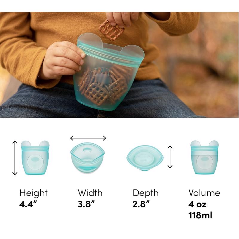 Zip Top 4 oz Teal Storage Cup