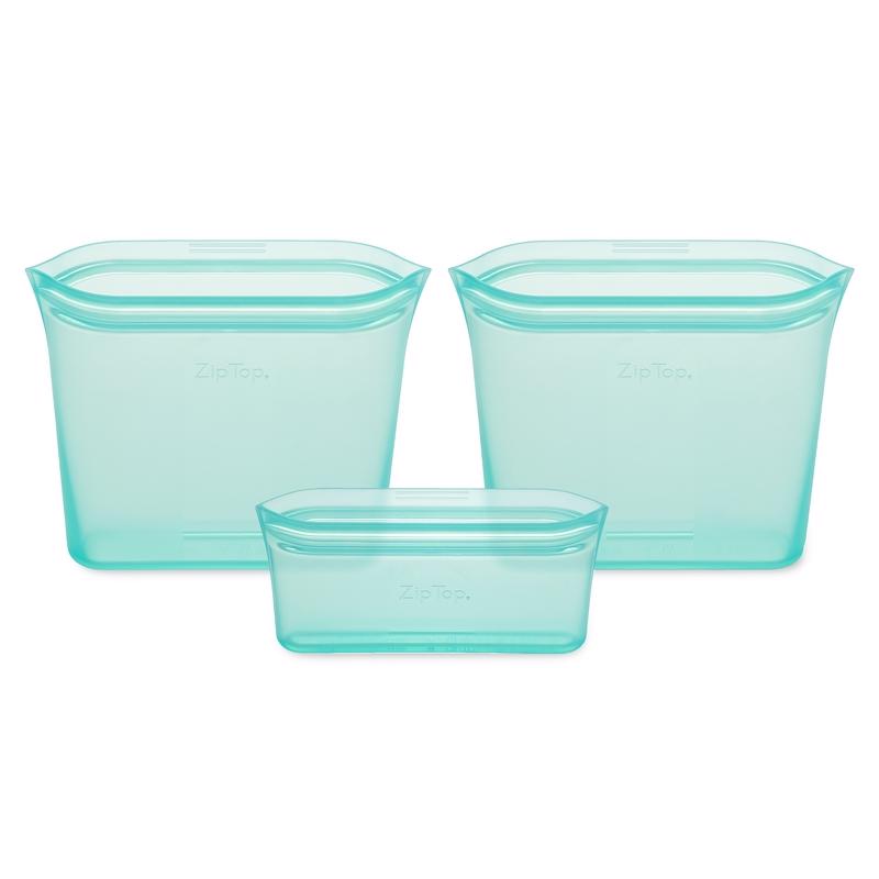 Zip Top Teal Storage Cup Set