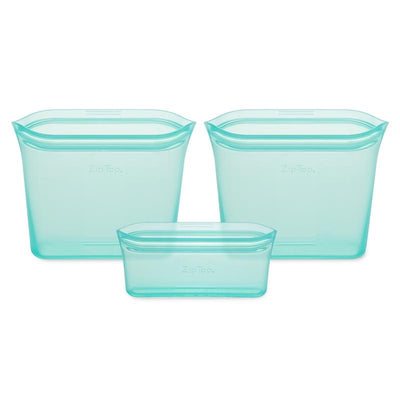 Zip Top Teal Storage Cup Set