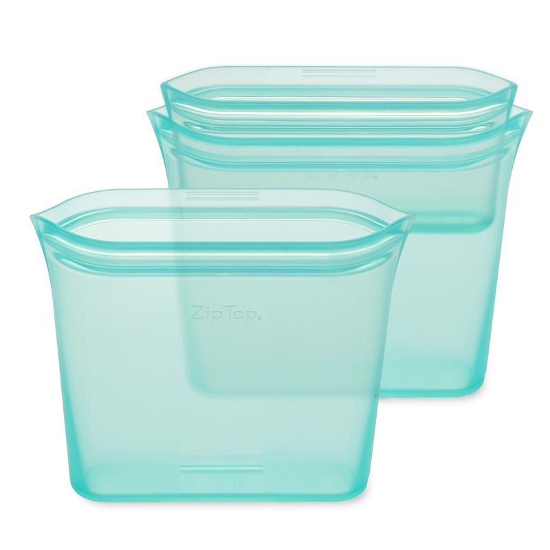 Zip Top Teal Storage Cup Set