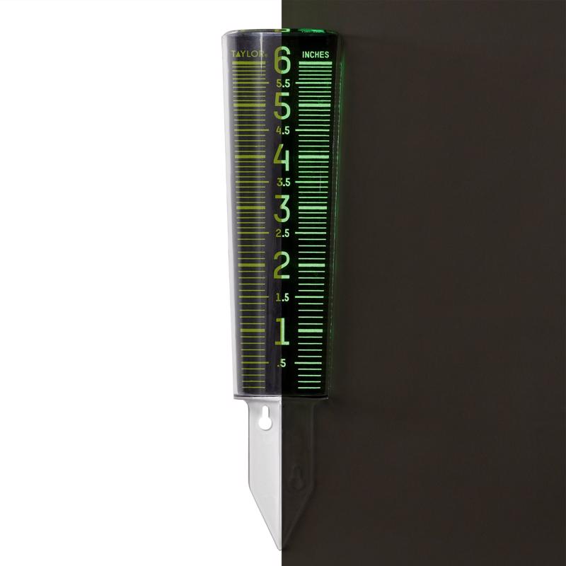 Taylor ClearVu Glow in the Dark Rain Gauge/Sprinkler Ground 1.18 in. W X 2.76 in. L