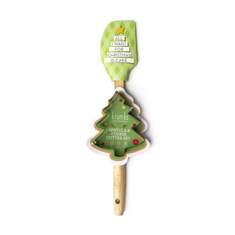 Krumbs Kitchen Spatula Christmas Cookie Cutter Set Multicolored
