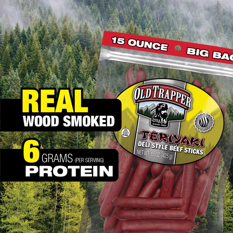 Old Trapper Deli Sticks Teriyaki Beef Deli Sticks 15 oz Bagged