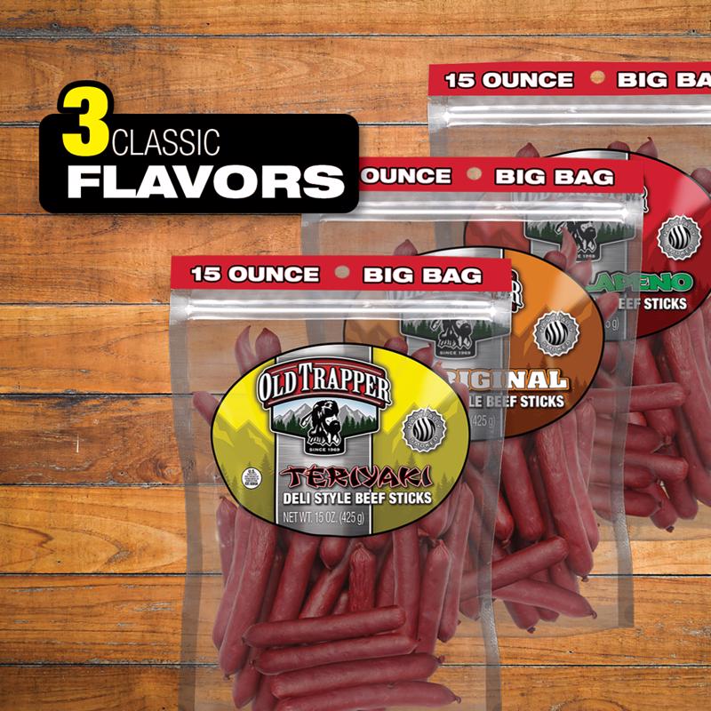 Old Trapper Deli Sticks Teriyaki Beef Deli Sticks 15 oz Bagged