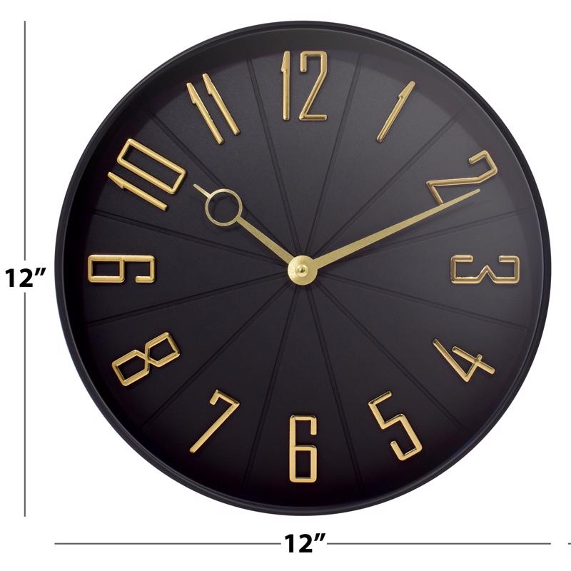 Westclox 12 in. L X 12 in. W Indoor Modern Analog Wall Clock Glass/Plastic Black