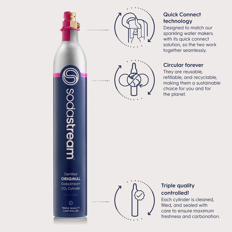 SodaStream Quick Connect Pink 60 L CO2 Cylinder