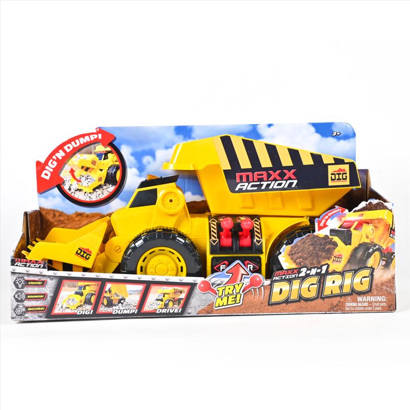 Sunny Days Maxx Action Dig Rig Motorized Truck Yellow