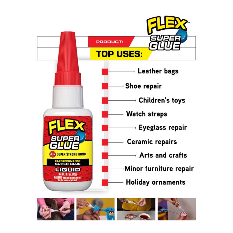 Flex Seal Family of Products Flex Super Glue High Strength Clear Super Glue 20 gm