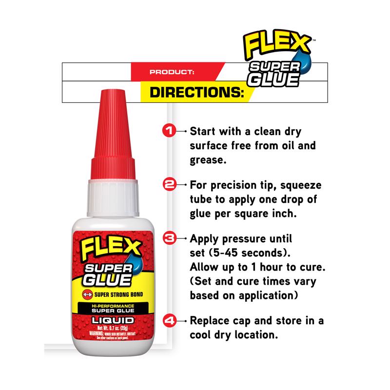 Flex Seal Family of Products Flex Super Glue High Strength Clear Super Glue 20 gm