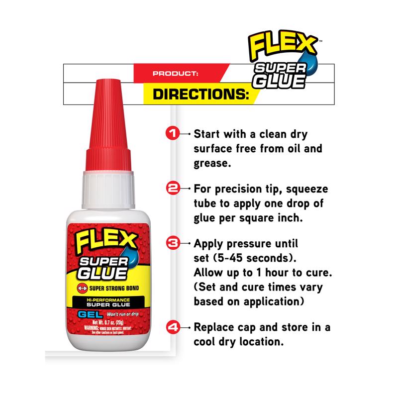 Flex Seal Family of Products Flex Super Glue High Strength Clear Super Glue 20 gm