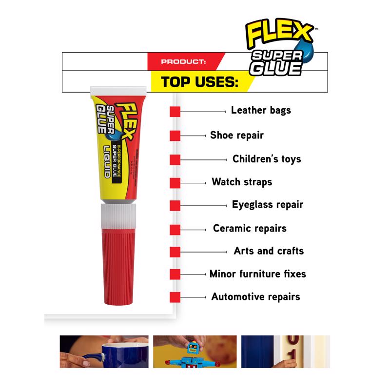 Flex Seal Family of Products Flex Super Glue High Strength Clear Super Glue 2 pk
