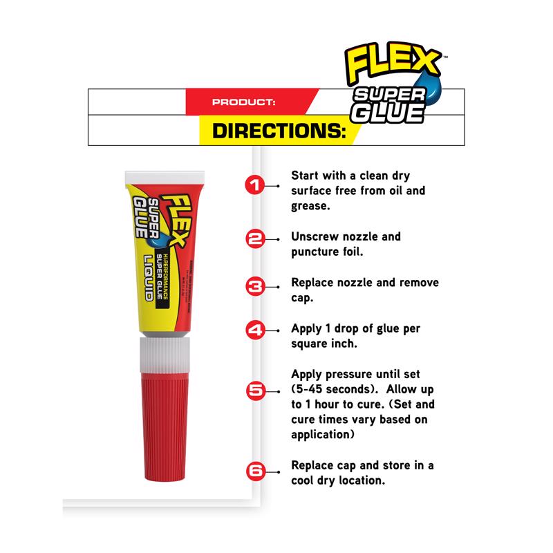 Flex Seal Family of Products Flex Super Glue High Strength Clear Super Glue 2 pk