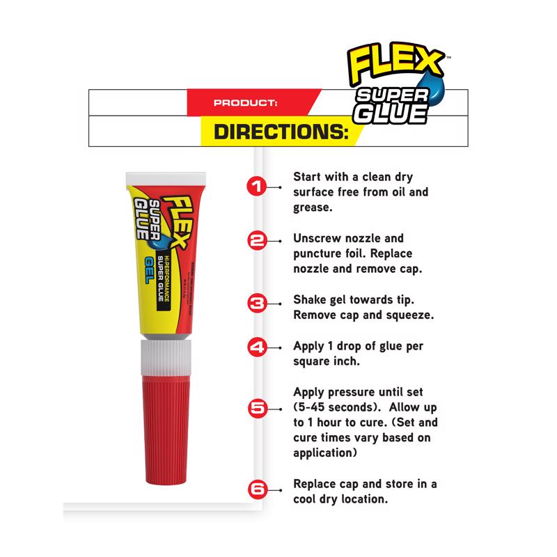 Flex Seal Family of Products Flex Super Glue High Strength Clear Super Glue 2 pk