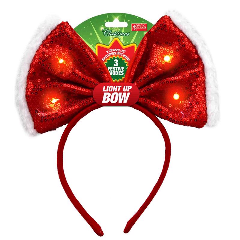 Magic Seasons Christmas Bow Sequence Headband