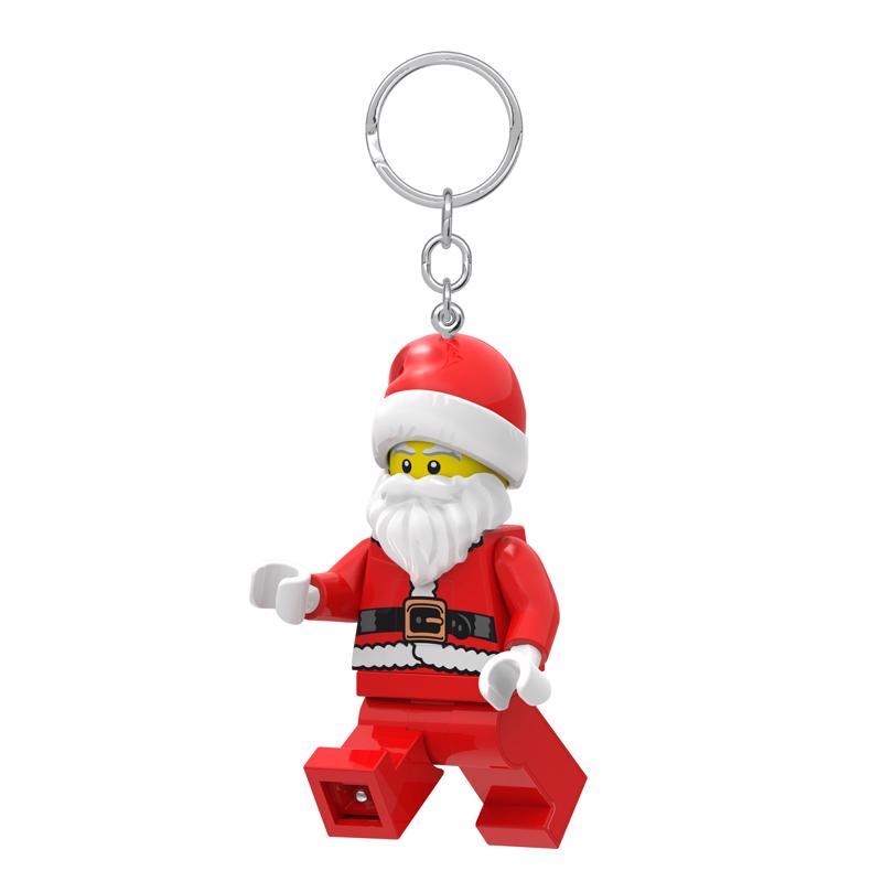LEGO Minifigures Plastic Red/White Santa Keychain w/LED Light