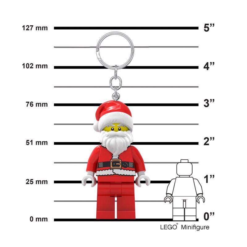 LEGO Minifigures Plastic Red/White Santa Keychain w/LED Light