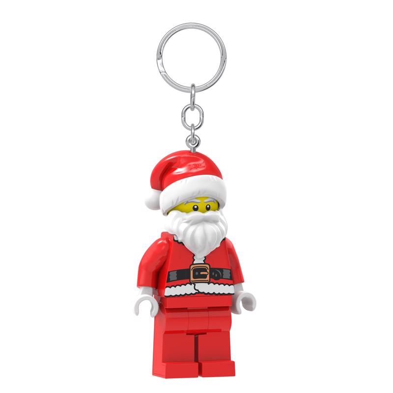 LEGO Minifigures Plastic Red/White Santa Keychain w/LED Light