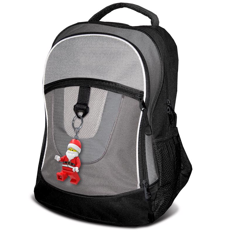 LEGO Minifigures Plastic Red/White Santa Keychain w/LED Light