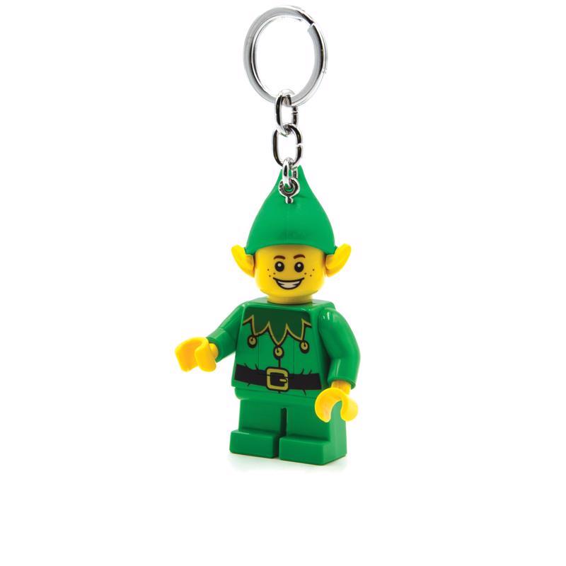 LEGO Minifigures Plastic Green/Yellow Elf Keychain w/LED Light