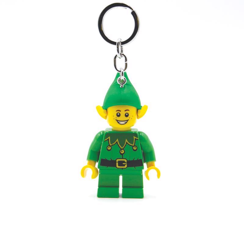 LEGO Minifigures Plastic Green/Yellow Elf Keychain w/LED Light