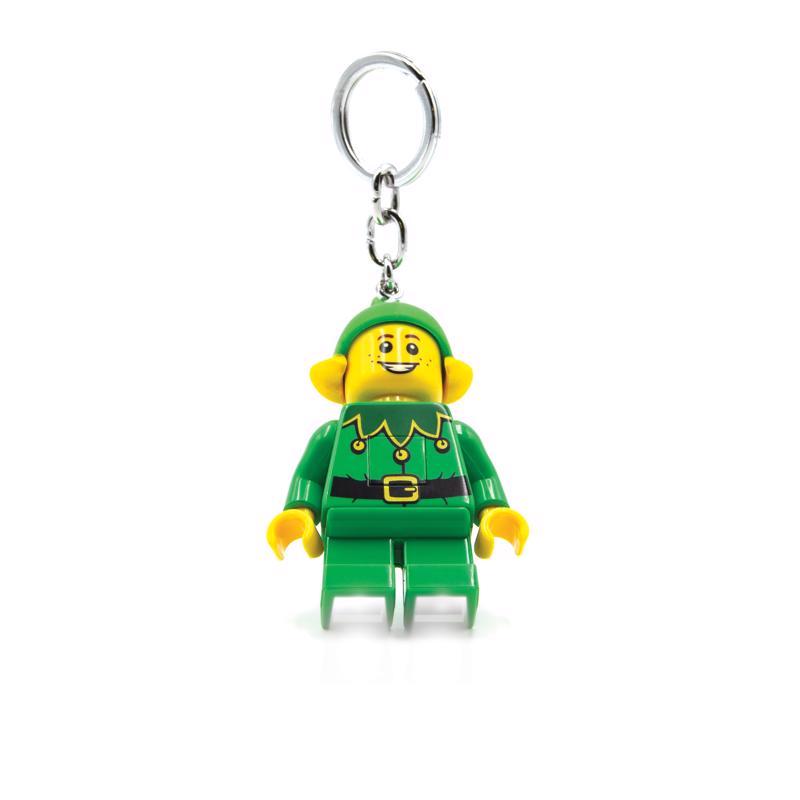 LEGO Minifigures Plastic Green/Yellow Elf Keychain w/LED Light