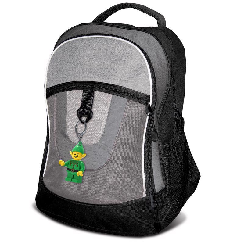 LEGO Minifigures Plastic Green/Yellow Elf Keychain w/LED Light