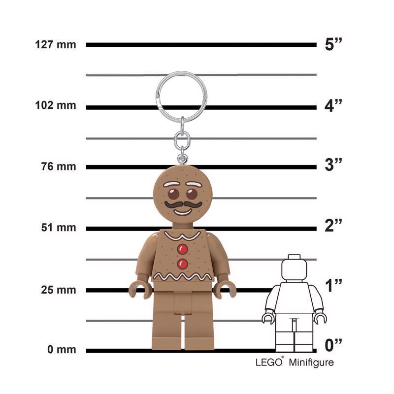 LEGO Minifigures Plastic Brown Gingerbread Man Keychain w/LED Light