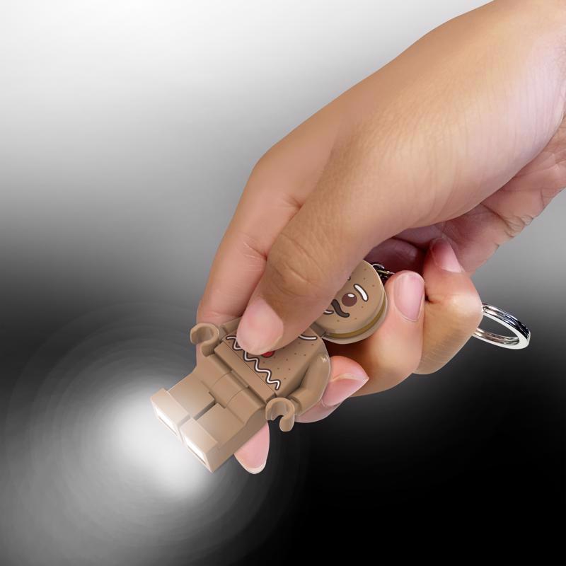 LEGO Minifigures Plastic Brown Gingerbread Man Keychain w/LED Light